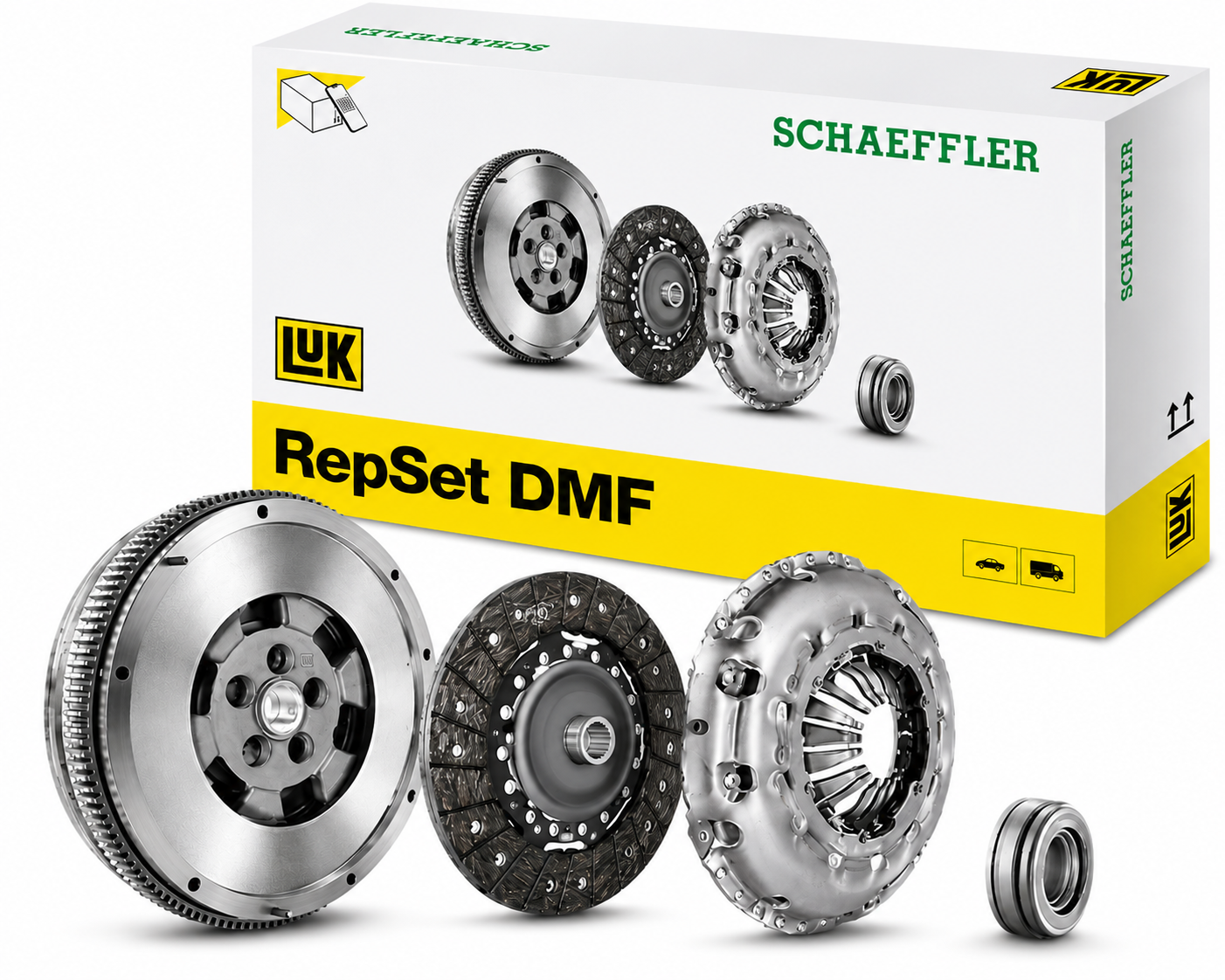Kit de Embreagem com Volante, Disco, Platô e Rolamento Audi A3 e Volkswagen Golf - Luk 600 0006 00